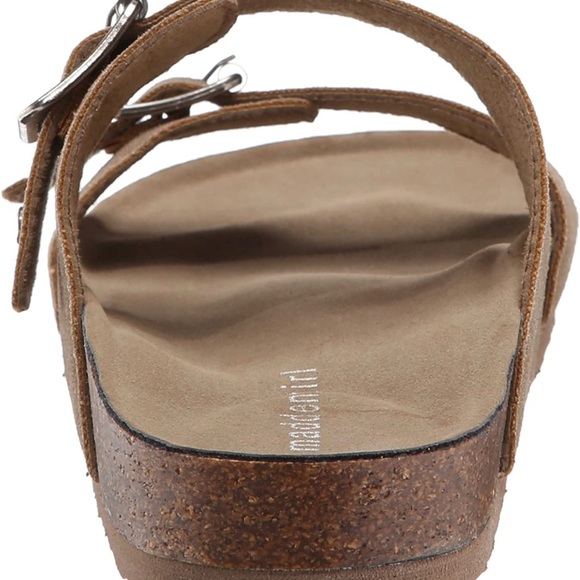 New in Box Madden Girl Women's Brando Slide-On Sandal Taupe Fabric Size 5 - Picture 3 of 7